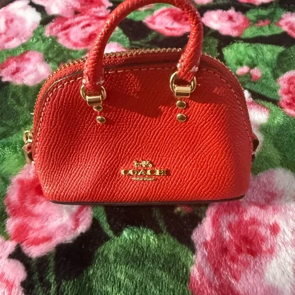 Coach Vibrant Red Mini Bag with Gold Accents - Picture 3 of 4